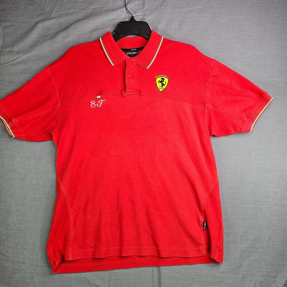 Vintage Embroidered Ferrari Polo Red Men’s Size Medium